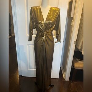 Smythe Gold Lamé Twist Front Dress